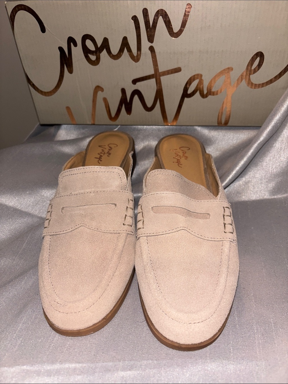Crown Vintage suede mules